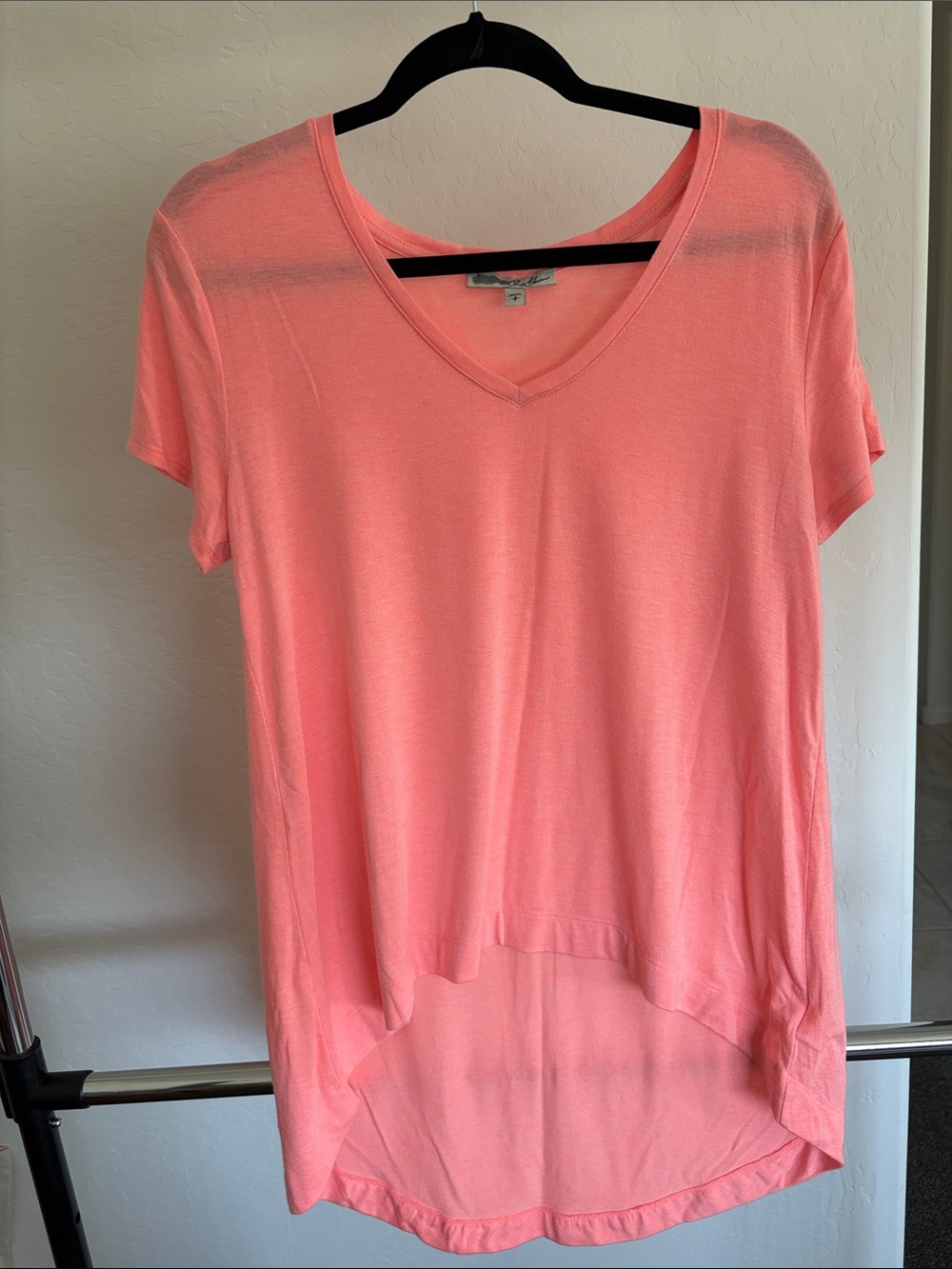 Express Coral V-Neck High-Low Tunic